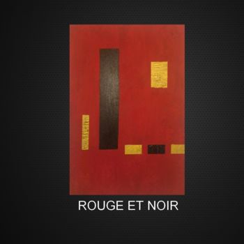 Malerei mit dem Titel "Rouge et noir" von Loïc Gonzalez, Original-Kunstwerk, Acryl