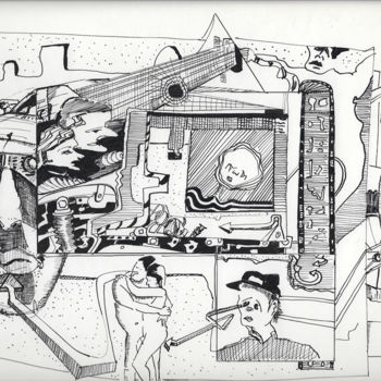 Dibujo titulada "Fred Forest - Dessi…" por Fred Forest, Obra de arte original, Rotulador