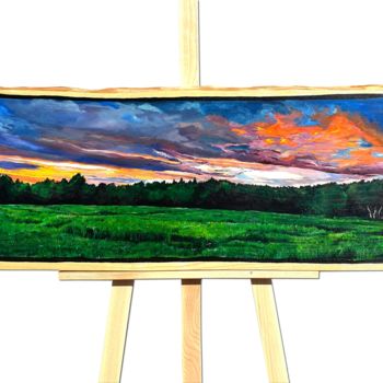 Painting titled "Original landscape…" by Forest Table, Original Artwork, Acrylic