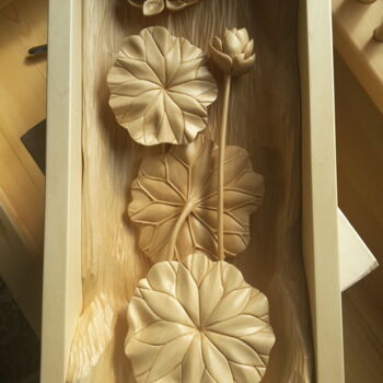 Sculpture titled "Lotus" by Forever Dreaming, Original Artwork, Wood