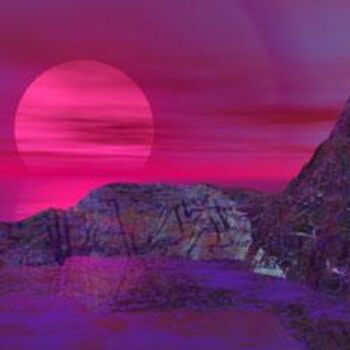 Digital Arts titled "Disco Sunset 122" by Scott Bishop, Original Artwork