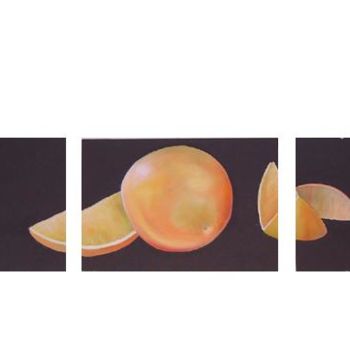 Peinture intitulée "triptico naranja 2" par Gahel Lozano, Œuvre d'art originale