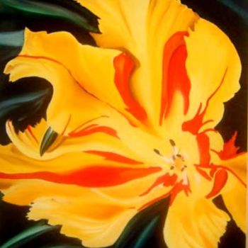 Painting titled "ORQUIDEA" by Gahel Lozano, Original Artwork