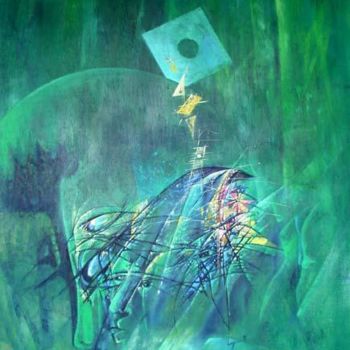 Pintura titulada "Verde" por Michel Maréchal, Obra de arte original