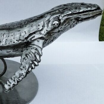 Sculpture intitulée "Baleine à bosse" par Nicolas Fort, Œuvre d'art originale, Métaux