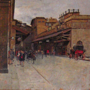 Pittura intitolato "Ponte Vecchio" da Fosco Pavi, Opera d'arte originale, Olio