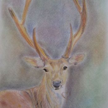 Pintura titulada "Олень / Deer" por Svetlana Popova, Obra de arte original