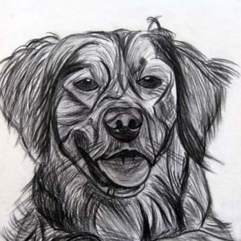 Картина под названием "Собака / Doggy" - Svetlana Popova, Подлинное произведение искусства