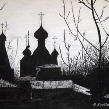 Painting titled "Симоновский Монасты…" by Svetlana Popova, Original Artwork