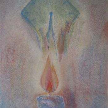 Pintura intitulada "Свеча / Candle" por Svetlana Popova, Obras de arte originais