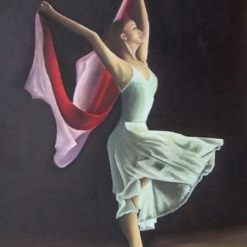 Malerei mit dem Titel "Dans eden Bayan" von Necmi Ornutalı, Original-Kunstwerk