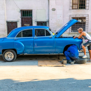 Photography titled "Car repair on the s…" by Robert Agoston, Original Artwork, Digital Photography