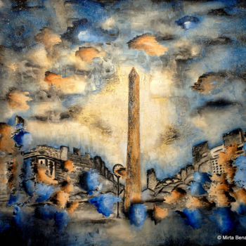 Painting titled "buenos-aires-entre-…" by Mirta Benavente, Original Artwork, Acrylic