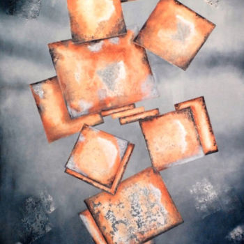Painting titled "Geometría 10" by Mirta Benavente, Original Artwork, Acrylic