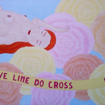 Painting titled "Love line do cross" by Fouad Kortobi Francés, Original Artwork, Acrylic Mounted on Other rigid panel
