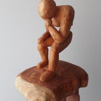 Sculpture intitulée "Hollow Thoughts - P…" par Fourat Jomni, Œuvre d'art originale, Bois