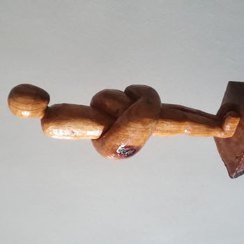 Sculpture titled "Knot - Noeud - عقدة" by Fourat Jomni, Original Artwork, Wood