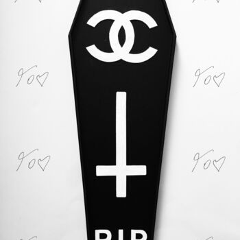 Sculpture intitulée "RIP "Chanel" 90cm" par Fov, Œuvre d'art originale, Bois