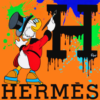 Painting titled "Hermes Splash" by Fov, Original Artwork, Acrylic Mounted on Wood Stretcher frame