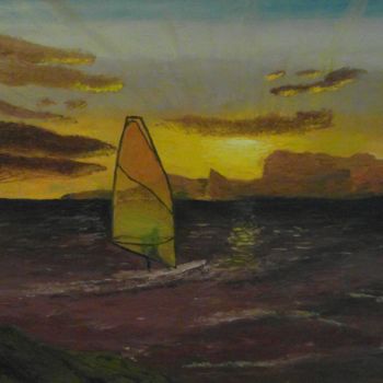 Pittura intitolato "planchiste à la  co…" da Frederic Pastor, Opera d'arte originale, Olio