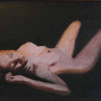 Painting titled "nue aprés l'amour" by Frederic Pastor, Original Artwork, Oil