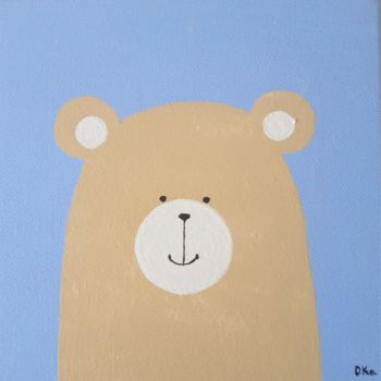 Peinture intitulée "L'ours souriant" par Katarzyna Wendzonka, Œuvre d'art originale, Acrylique