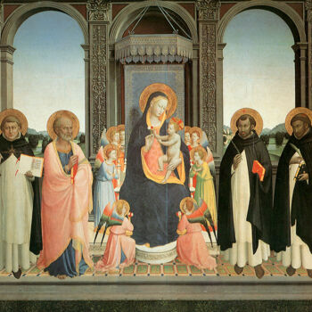 Schilderij getiteld "Pala di Fiesole" door Fra Angelico, Origineel Kunstwerk, Olie