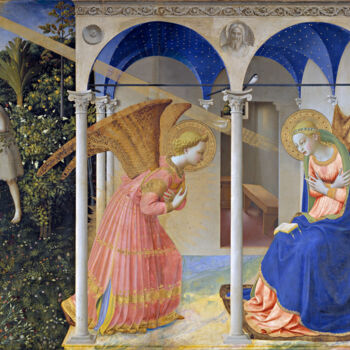 Painting titled "The Annunciation" by Fra Angelico, Original Artwork, Tempera