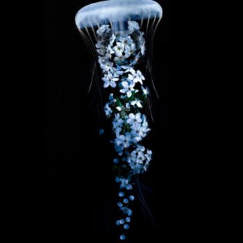 Цифровое искусство под названием "Moon Blooms" - Francesca Guarnieri, Подлинное произведение искусства, Фотомонтаж