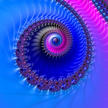 Arts numériques intitulée "Spiral 2 Emo" par Fractal Art By Nitisara, Œuvre d'art originale, Travail numérique 2D