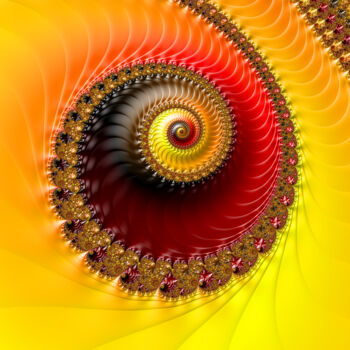 Цифровое искусство под названием "Spiral 2 Sun" - Fractal Art By Nitisara, Подлинное произведение искусства, 2D Цифровая Раб…