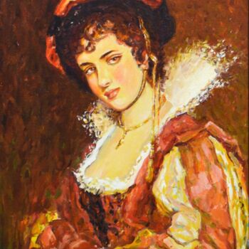 "Портрет незнакомки" başlıklı Tablo Fragonard tarafından, Orijinal sanat, Petrol Ahşap Sedye çerçevesi üzerine monte edilmiş
