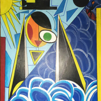 绘画 标题为“NAZARÉ SURF” 由Fraguial, 原创艺术品, 丙烯 安装在纸板上