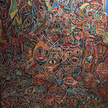 Schilderij getiteld "PEOPLE PAINTED BY G…" door Fraguial, Origineel Kunstwerk, Acryl
