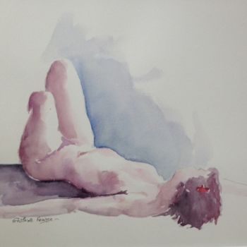 Peinture intitulée "Jeune fille à la fl…" par Ghislaine Fraisse, Œuvre d'art originale