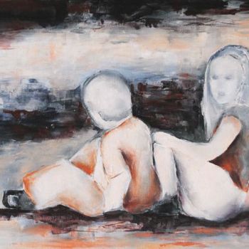 Painting titled "Connivence" by Françoise Dugourd-Caput, Original Artwork, Oil Mounted on Wood Stretcher frame