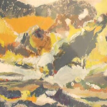 Картина под названием "montagne l'ete" - France Turbang, Подлинное произведение искусства, Масло