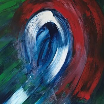 Painting titled "Eye of the Storm" by Frances Bildner, Original Artwork, Acrylic