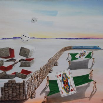Painting titled "Le mur des souvenirs" by Francesca Bravo, Original Artwork, Oil
