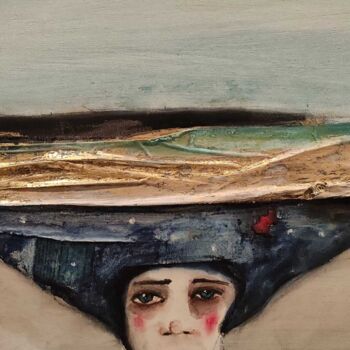 Pittura intitolato "Nella testa il mare" da Francesca Leoni, Opera d'arte originale, Acquarello