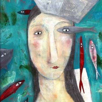 Pintura intitulada "Il mare in testa" por Francesca Carabelli, Obras de arte originais