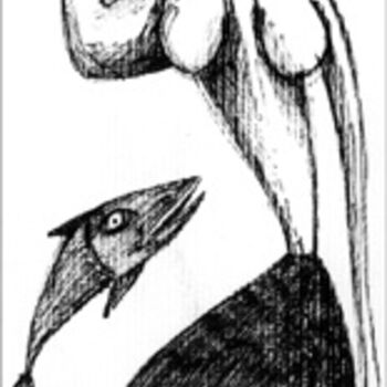 Desenho intitulada "Sirena di carta" por Francesca Carabelli, Obras de arte originais