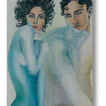 Painting titled "Adamo ed Eva 2000" by Catola  Maria Francesca /"May", Original Artwork