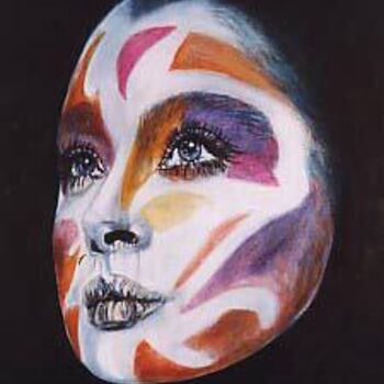 Painting titled "La maschera e il vo…" by Catola  Maria Francesca /"May", Original Artwork