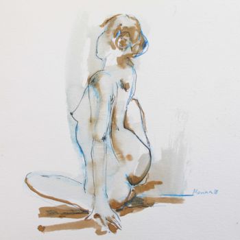 Drawing titled "nu de femme - dessi…" by Francesca Messina, Original Artwork, Ink