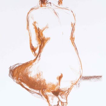 Disegno intitolato "Nu de femme - dos" da Francesca Messina, Opera d'arte originale, Gesso