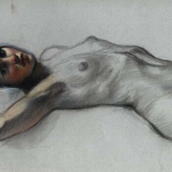 Pintura intitulada "Nude - unfinished" por Francesco Bortolotti, Obras de arte originais, Óleo
