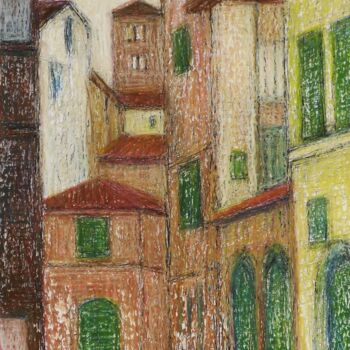 Zeichnungen mit dem Titel "Lucca" von Francesco Cagnato, Original-Kunstwerk, Pastell