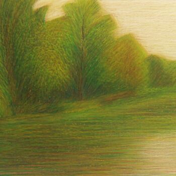 "Riva con alberi-Sho…" başlıklı Resim Francesco Cagnato tarafından, Orijinal sanat, Pastel