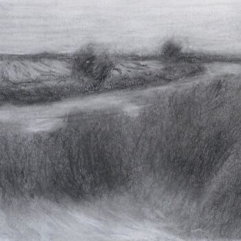 Drawing titled "Fiume-River" by Francesco Cagnato, Original Artwork, Charcoal
